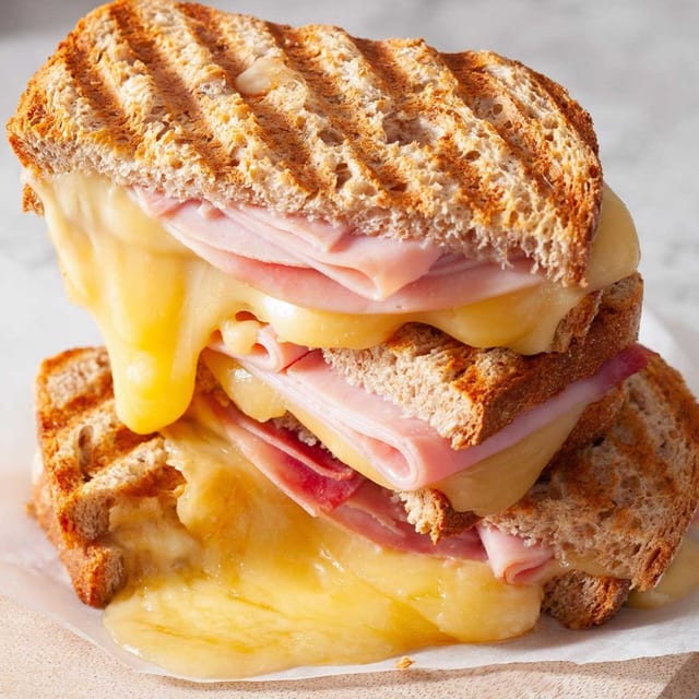 Grilled Cheese with Ham Sandwich.
