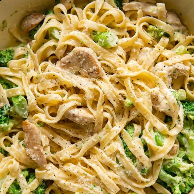 Chicken & Broccoli Alfredo.