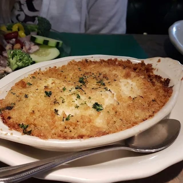 Baked Haddock Au Gratin.